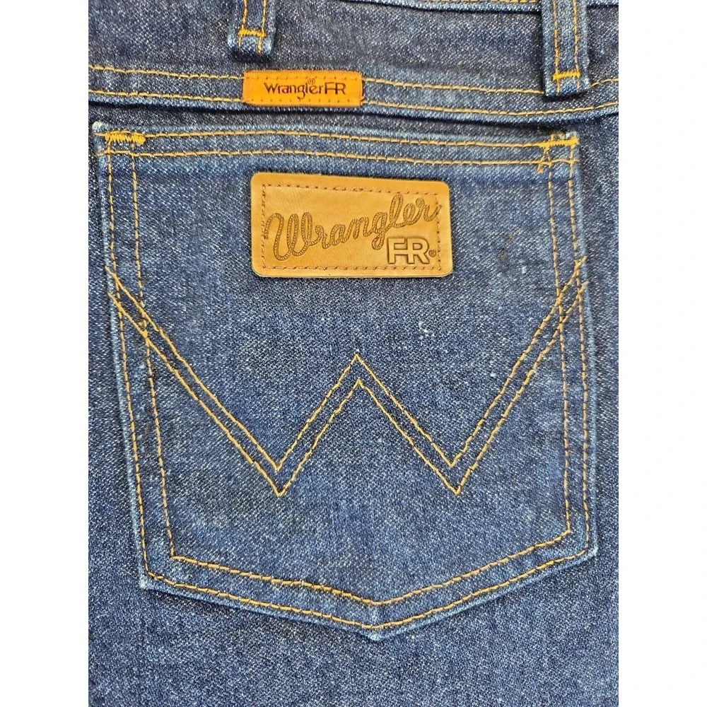 Wrangler FR Flame Resistant Slim Fit Jeans Mens 34x30 Workwear Blue Denim 1645